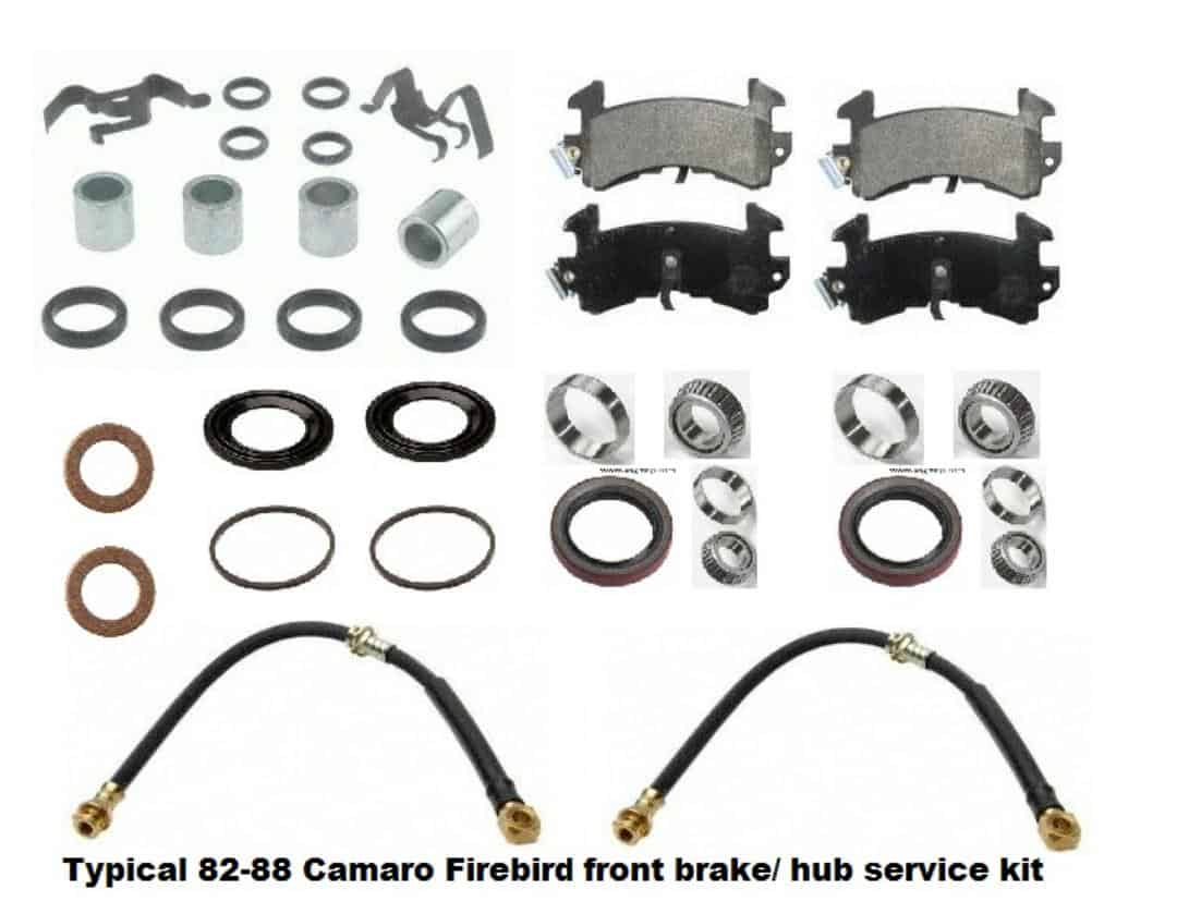 Front Brakes Service Kit: 82-88 Camaro Firebird